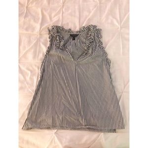 Sleeveless grey striped J.Crew top